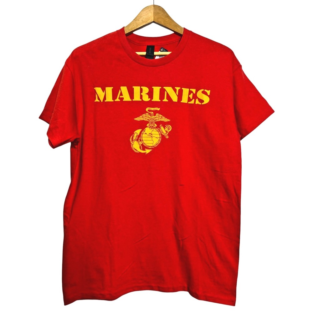 NEW Gildan USMC T-Shirt Mens Medium‎ Red Short Sleeve Marine Corps Graphic Tee